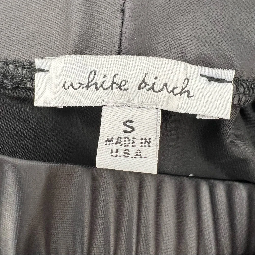 NEW White Birch Womens Juniors Leggings Faux Leather Black Stretch Runs Small - Picture 7 of 8